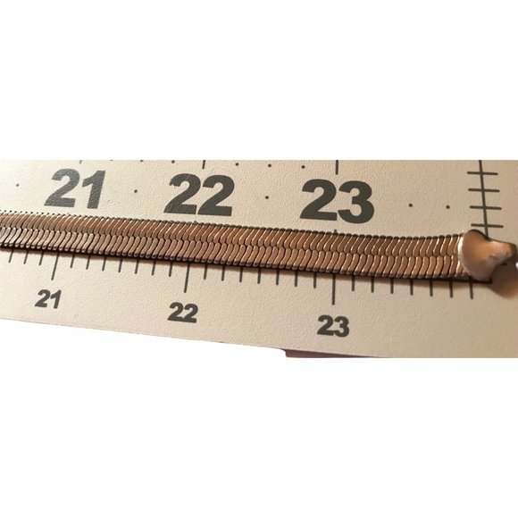 Necklace Thick Silver Vintage 925 Silver Thick 10MM 23 Inch Herringbone Chain - Picture 8 of 15